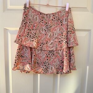 Zara Pink Floral Tiered Skort